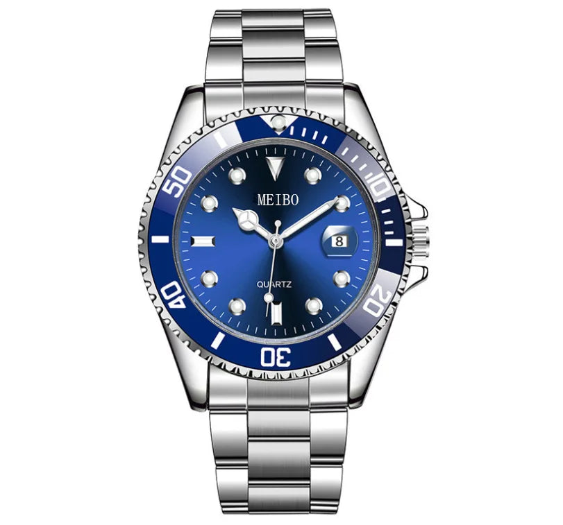 luckacco new fashion men luxury calendar quartz watch mens famous stainless steel casual watches relogio masculino male wristwatches hot