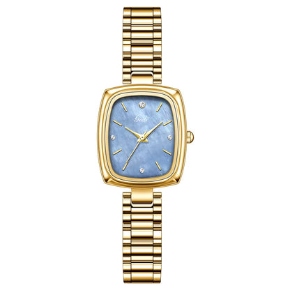 Luckacco Brand Light Luxury Watch Women Retro TV Watch Beimu Dial Gold Waterproof Simple Female Fashion Quartz Clock Bracelet Watches