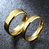 Luckacco Stainless Steel Couple Rings Gold colour Simple Women Men Lovers Wedding Jewelry Halloween and Christmas Gifts