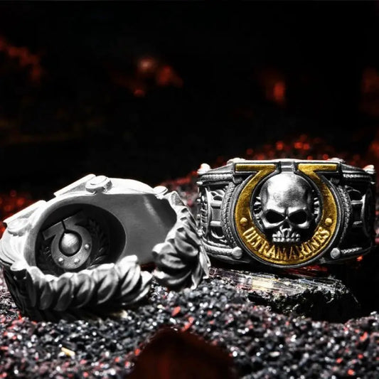 Luckacco Warhammer 40K Peripheral U Group Ultramar Honor Emblem Ring Animation Film and Television Games Men's Ring Accessories