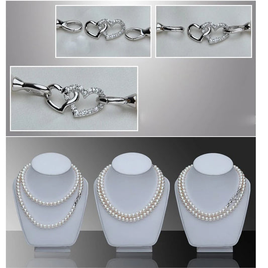 Luckacco Natural Fresh Water Pearl Pearl Necklace Long For Girls,Bridal Cultured White Pearl Necklace Virgin Wife Mother Birthday Gifts