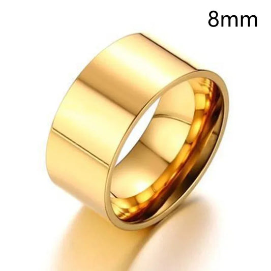 Luckacco 6/8mm Smooth Customized Stainless Steel Silver Color Ring for Women Men Custom Engrave Name Logo Lover Couple Charm Jewelry Gift