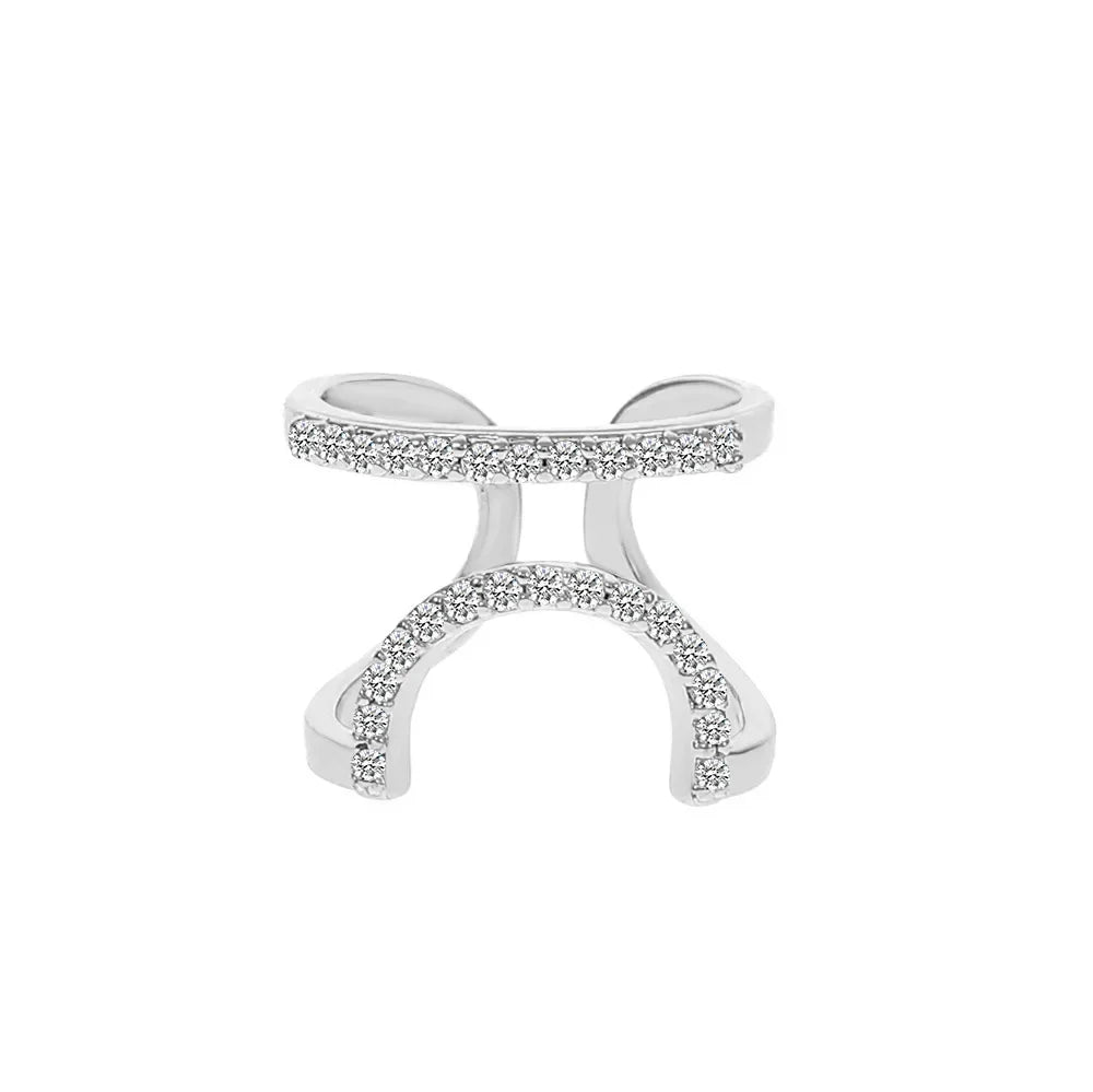 luckacco new in 2023 luxury nail ring micro paved crystal phalanx finger manicure joint cuticle rings for women trend jewelry