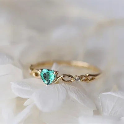 Luckacco Romantic Pink Heart shaped Ring for Female Cubic Zirconia Bridal Wedding Party  with Minimalist Fashion Jewelry Accessories