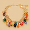 Luckacco Europe and the United States selling fashionable Bohemian glass crystal mixed color multi-layer beaded chain bracelet women