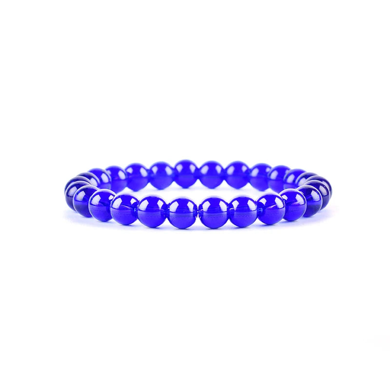 luckacco natural rock crystal bead bracelet women fashion reiki white clear quartz round stone strand bangles summer jewelry gift for kid