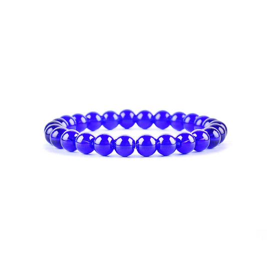 Luckacco Natural Rock Crystal Bead Bracelet Women Fashion Reiki White Clear Quartz Round Stone Strand Bangles Summer Jewelry Gift for Kid