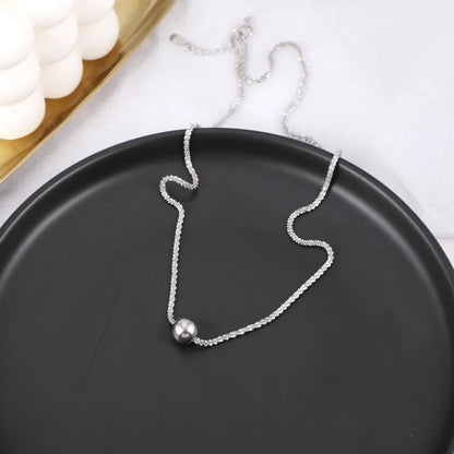 Luckacco New S925 Silver Sparkling Necklace Women Trendy Ball Clavicle Chain Choker Girls Korean Wedding Party Fine Jewelry Accessories