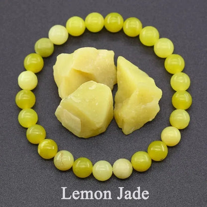 Luckacco 8MM Natural Epidote Zoisite Stone Bead Bracelet Homme Quartz Lava Tiger Eye Bracelet Made of Natural Stone Jewelry for Women