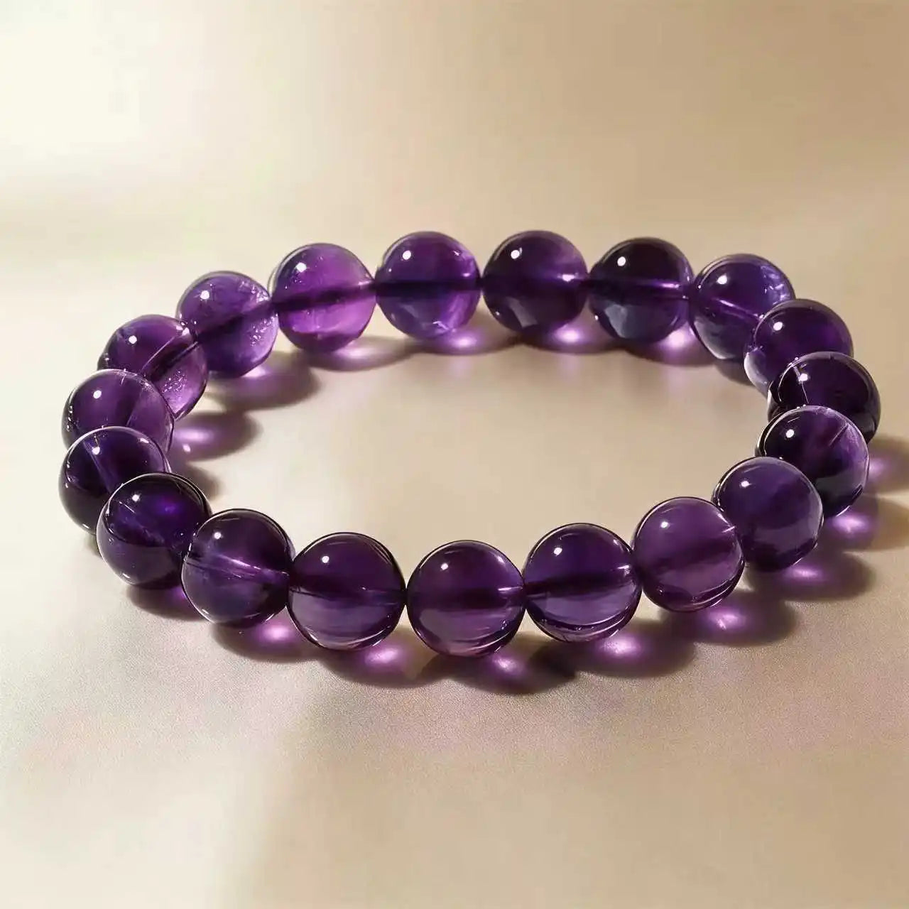 luckacco amethyst beaded stretch bracelet bohemian style crystal jewelry for women adjustable fit most wrists trendy daily wear accessory