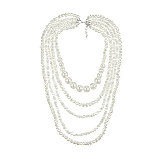 Luckacco Multilayered Imitation Pearl Necklace for Woman Luxury Jewelry High Quality Fashion Woman Necklaces