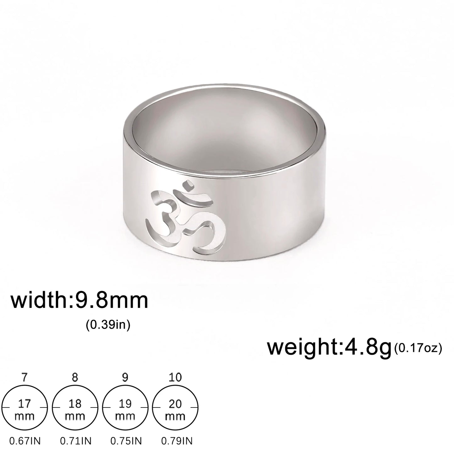 luckacco lemegeton buddhist indian yoga om women's logo ring men's charm stainless steel ultra natural jewelry party gift