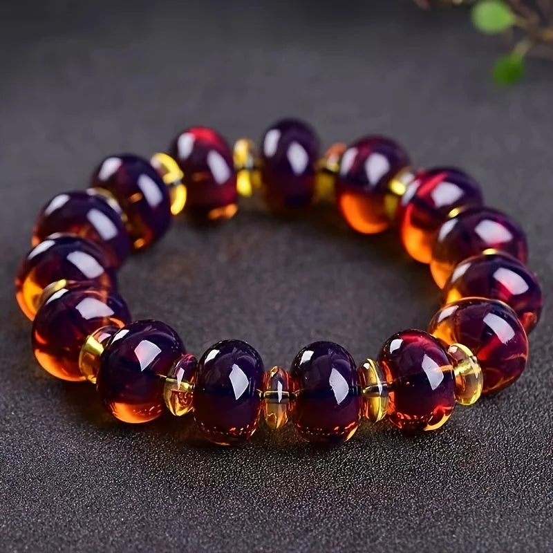 luckacco mexican amber bracelets - unisex, fashion resin jewelry