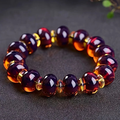 Luckacco Mexican Amber Bracelets - Unisex, Fashion Resin Jewelry