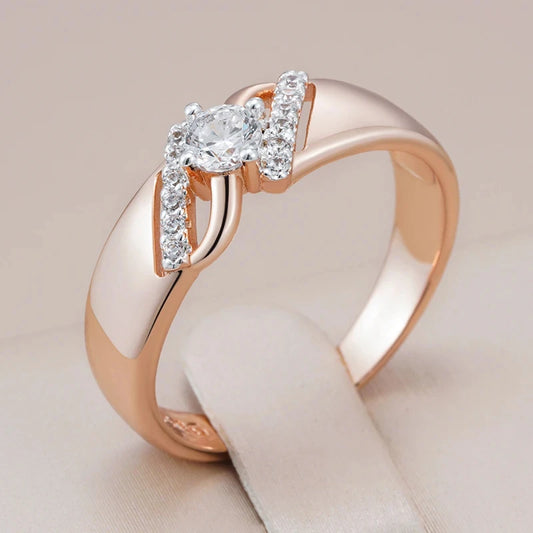 Luckacco Wbmqda Luxury Wedding Rings For Women 585 Rose Gold Silver Color Mix   Fashion Creative Zircon Jewelry Accessories
