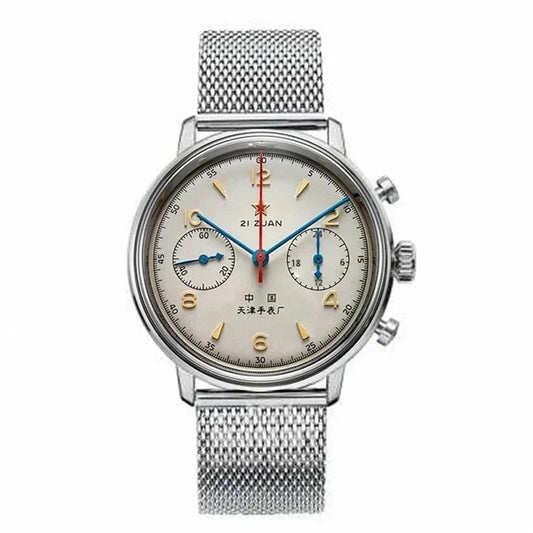 Luckacco Men's watches 1963 pilot automatic watch 42mm waterproof retro quartz chronograph vintage dress watch