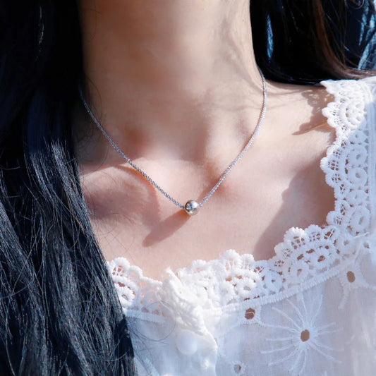 Luckacco New S925 Silver Sparkling Necklace Women Trendy Ball Clavicle Chain Choker Girls Korean Wedding Party Fine Jewelry Accessories