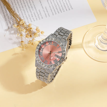 Luckacco New foreign trade explosive diamond-studded Roman fashion with calendar women's watch women's watch women's models