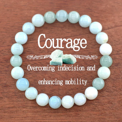 Luckacco Genuine Natural White Jade Bead Bracelet Women Men Round Jades Purify the Soul Stone Elastic Bangle Yoga Meditation Jewelry Gift