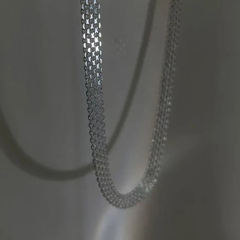 luckacco new 925 sterling silver necklace simple style charming woman choker birthday party gift exquisite jewelry