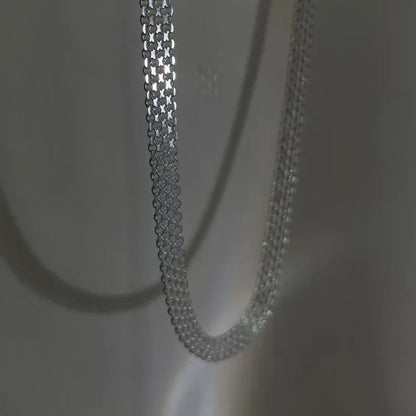 Luckacco New 925 Sterling Silver Necklace Simple Style Charming Woman Choker Birthday Party Gift Exquisite Jewelry