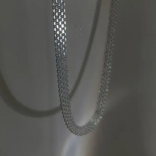 Luckacco New 925 Sterling Silver Necklace Simple Style Charming Woman Choker Birthday Party Gift Exquisite Jewelry