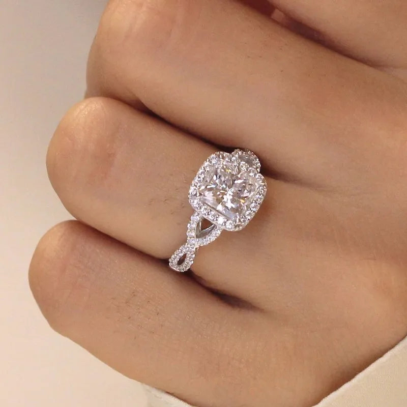 luckacco daily picks temperament women's rings for wedding newly designed female accessories engagement party cubic zirconia statement jewelry