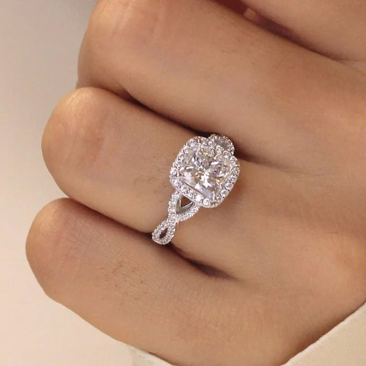 Luckacco daily picks Temperament Women's Rings for Wedding Newly Designed Female Accessories Engagement Party Cubic Zirconia Statement Jewelry