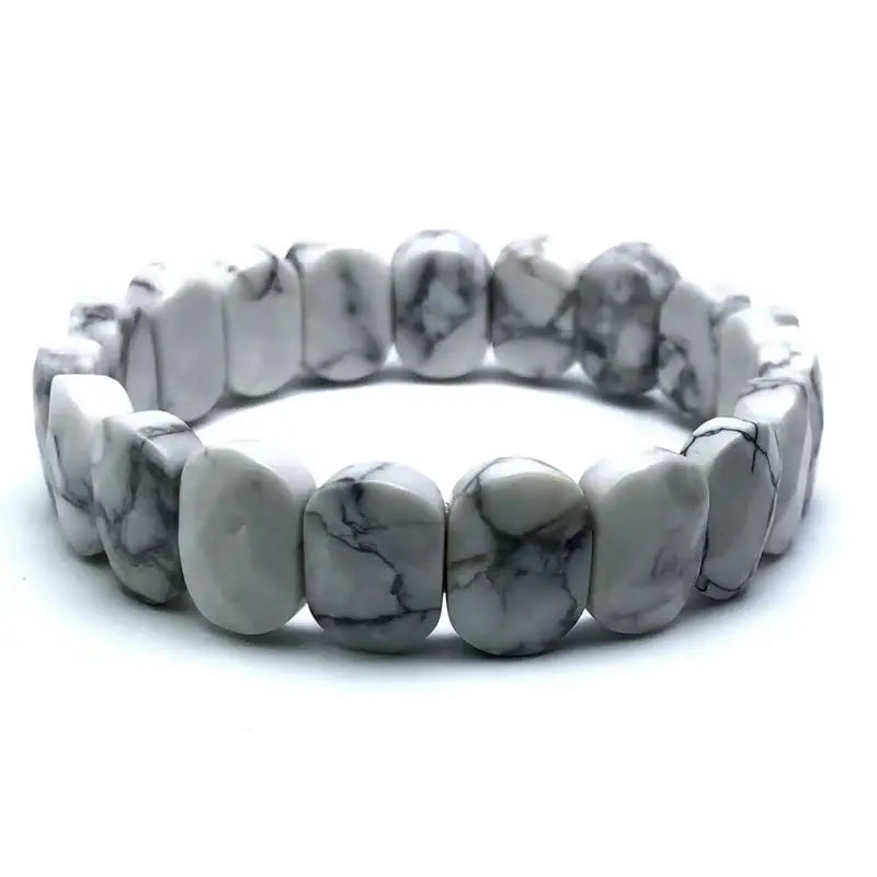luckacco natural 10x15mm faceted flashing stone beads bracelets handmade reiki healing meditation bangles elastic rope couple jewelry