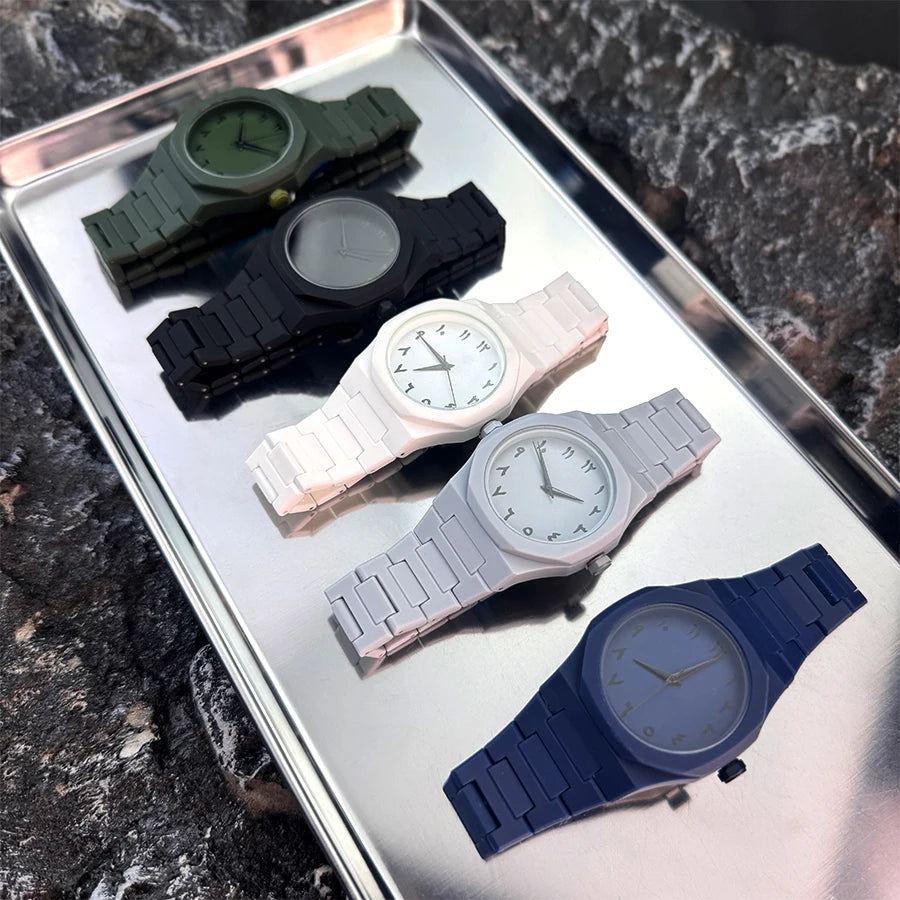 luckacco hot sales in the middle east high-end plastic men's watch with arabic numerals neutral casual simple quartz watch