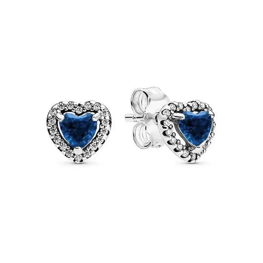 Luckacco New 925 sterling silver heart-shaped pink ring necklace earring set luxurious sparkling charm jewelry fashion wedding gift