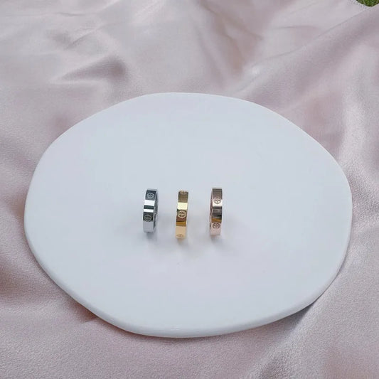 Luckacco Trend Luxury Brand Cross Stainless Steel Zircon Ring With Stone For Woman Girl For Men Couple Finger Wedding Ring bague femme