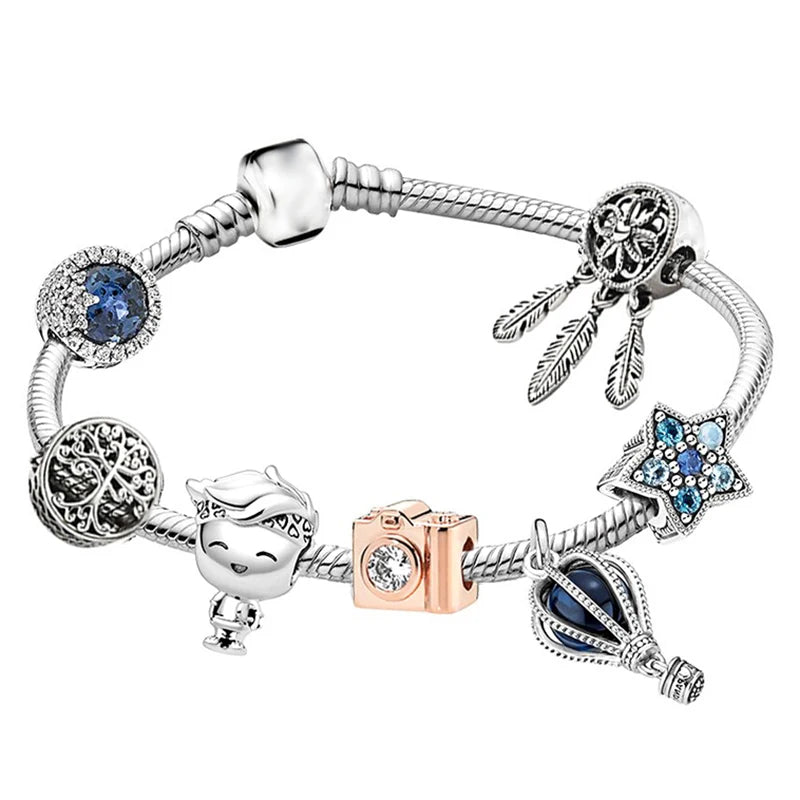 luckacco romantic style jewelry charm bracelets with family love beads bracelet for women couples pulseras jewelry gift special offer
