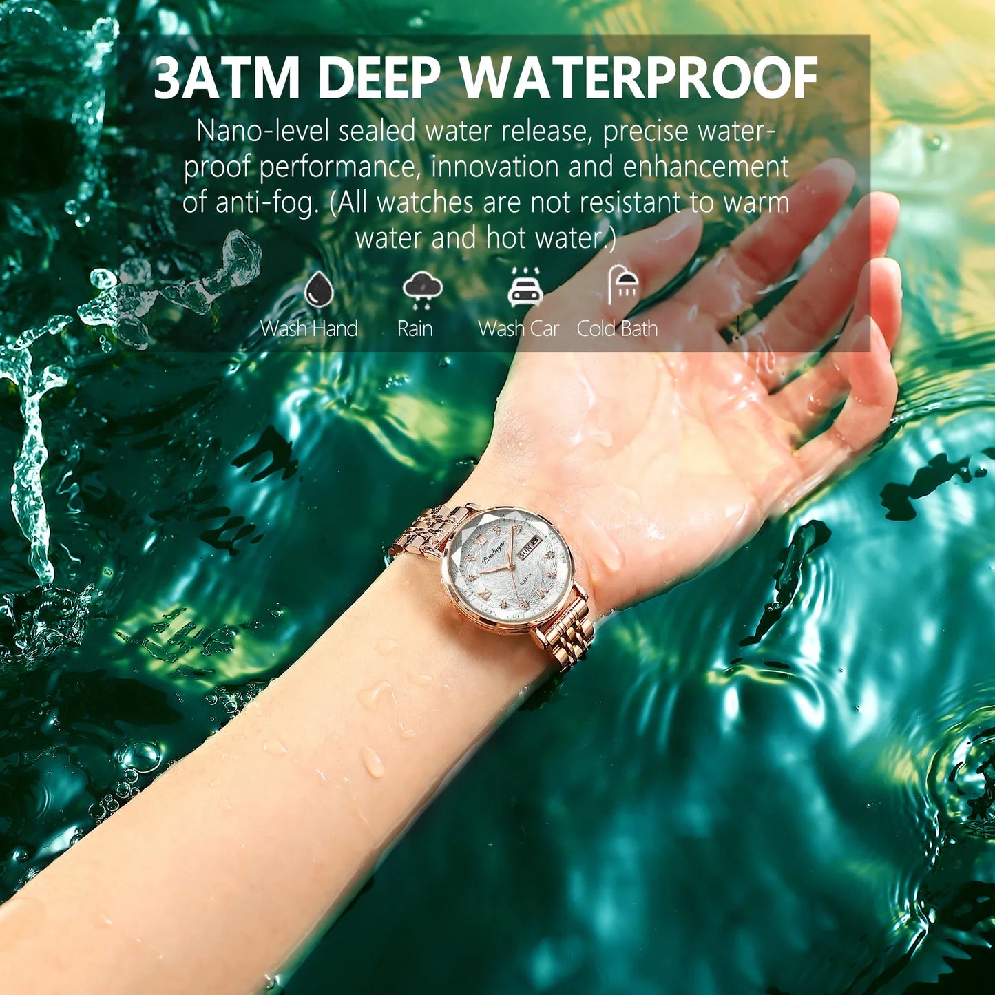 luckacco poedagar elegant luxury women watch waterproof luminous date week ladies watches fashion stainless steel quartz woman wristwatch