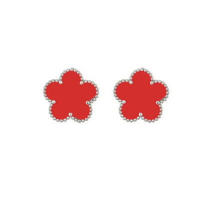 Luckacco 14K Gold Plated Five-leaf Clover Link Bracelets White Black Blue Gold Red Green Lucky Bracelets Jewelry Gifts Trendy for Women