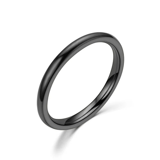 Luckacco 2mm Thin Stainless Steel Rings Rose Gold Fashion Simple Titanium Steel Rings for Women Girl Gifts