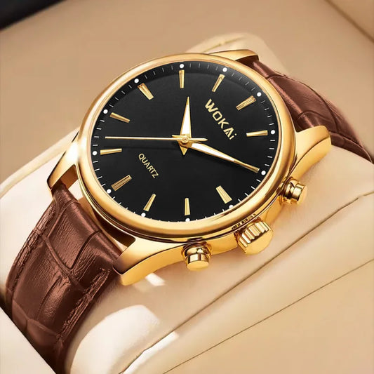 Luckacco Stylish and Casual High Quality Ladies Colorful Gold Dial Leather Strap Full Diamond Watch Student Girl Simple Vintage Clock