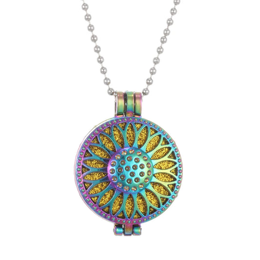Luckacco New Colorful Aromatherapy Necklace Vintage Flower Butterfly Tree Owl Essential Oil Diffuser Necklace Perfume Lockets Pendants