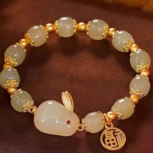 Luckacco LATS Green Glass Imitation Opal Bracelet for Women Exquisite Gold Color Leaves Wrist Strap Bangle Chain Bracelets Girls Gifts