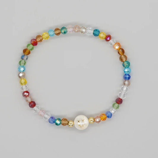 Luckacco Go2Boho Crystal Shell Letter A-Z Bracelets for Women Boho Summer Beach Lucky Fashion Trend Jewelry Accessories Surprise Gifts