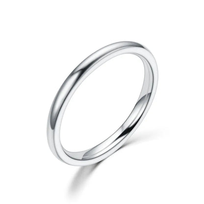 Luckacco 2mm Thin Stainless Steel Rings Rose Gold Fashion Simple Titanium Steel Rings for Women Girl Gifts