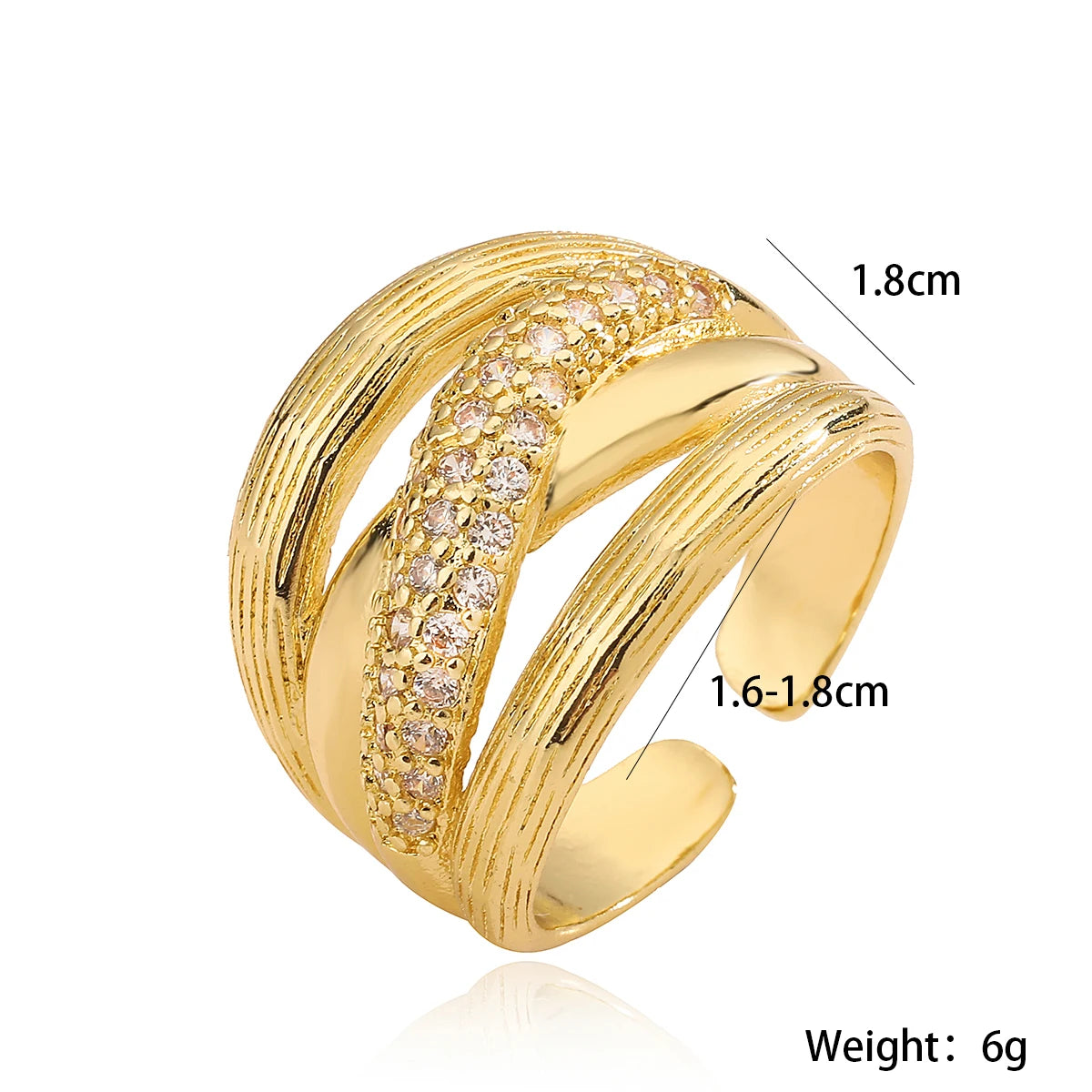 luckacco 31styles luxury aaa cubic zirconia inlay copper wedding jewelry gold color statement geometric rings for elegant women