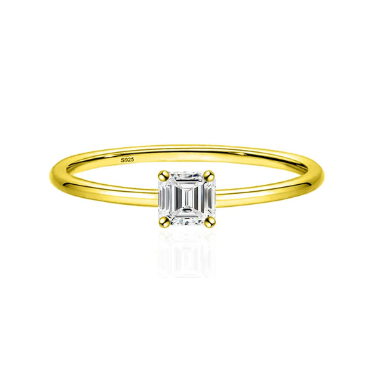 Luckacco Simple Fine Rea D Color Moissanite Diamond Ring 925 Sterling Silver Party Wedding Band Rings for Women Engagement Jewelry