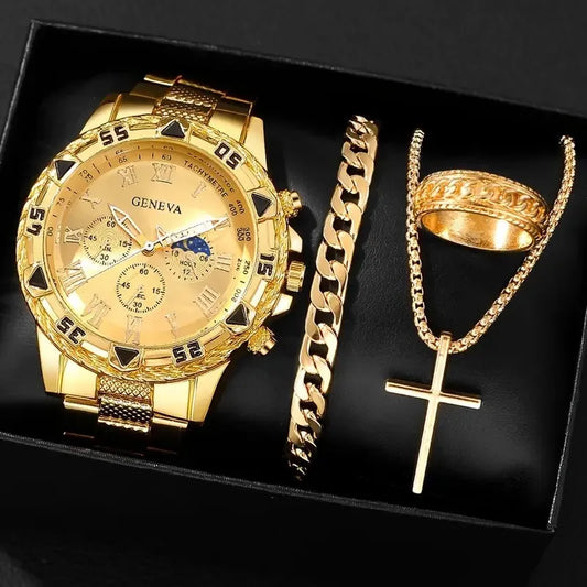 Luckacco Men Watches Luxury Brand Watches for Men Fashion High Quality Quartz Wristwatches Business Steel Strap Sports Male Clock