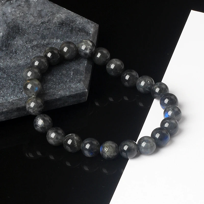 luckacco original india labradorite beads bracelets for women reiki natural stone blue moonstone charm bangle femme bijoux couple jewelry