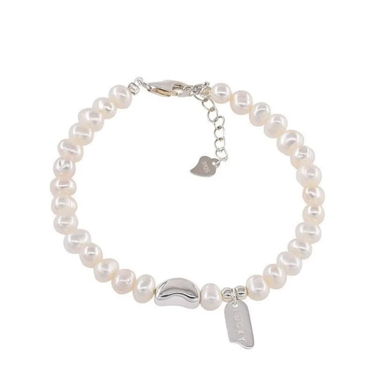 Luckacco Vintage Creativity Irregular Baroque Imitation Pearl Heart Shape Beading Bracelets for Women Fashion Accessories Lucky Tag Gifts