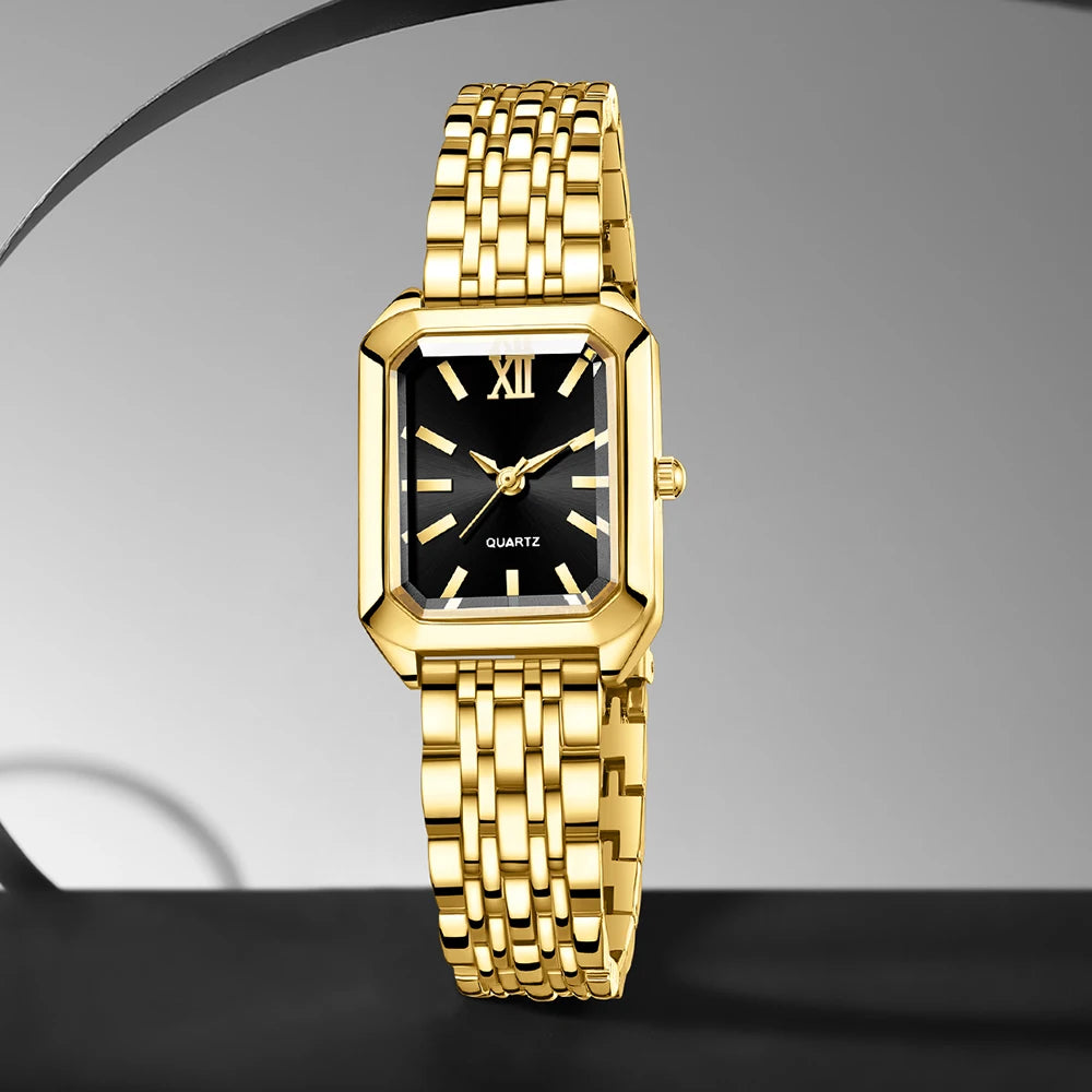 luckacco 1pcs fashion women's watch luxury trendy versatile quartz watch suitable for daily clothing matching or as a gift