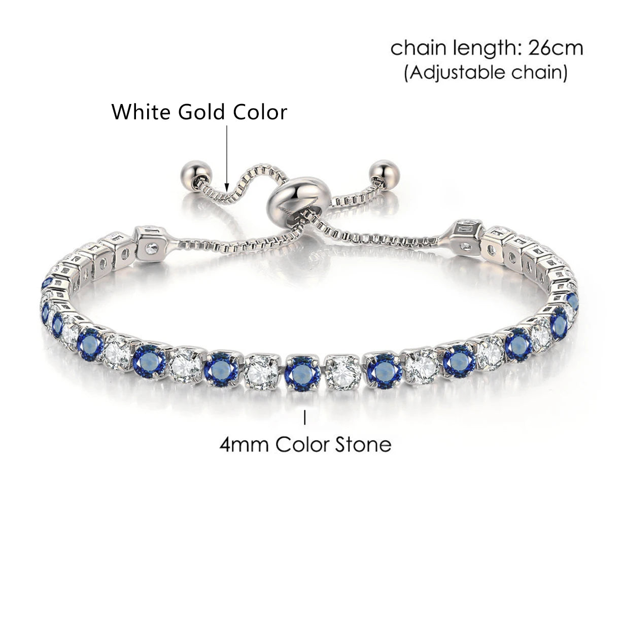 luckacco adjustable multicolor tennis bracelets for women ladies wedding rainbow colorful zircon charm bracelet hand chain jewelry dzh043