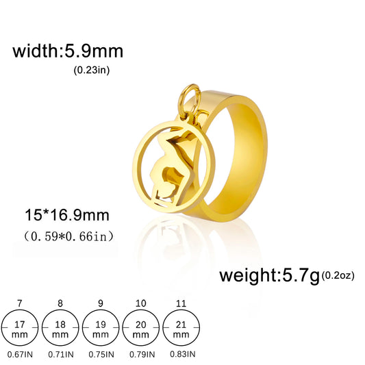 Luckacco Unift Women Stainless Steel Charms Rings Flower Leaf Spider Paw Pendant Finger Ring Fashion Minimalist Couple Jewelry