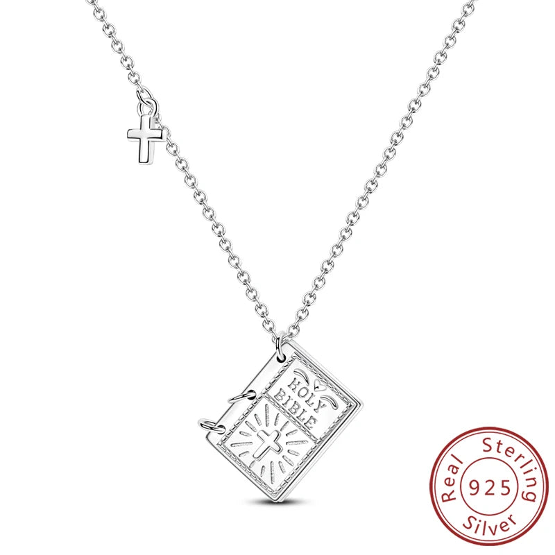 luckacco necklace 925 sterling silver butterfly love heart bear classic simple adjustable necklace for women girl fashion jewelry gifts